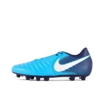 Nike Tiempo HG Rubber Short Studs Firm Ground Cushioning Anti-Slip And Wear-Resistant Soccer Shoes Men's Blue White
