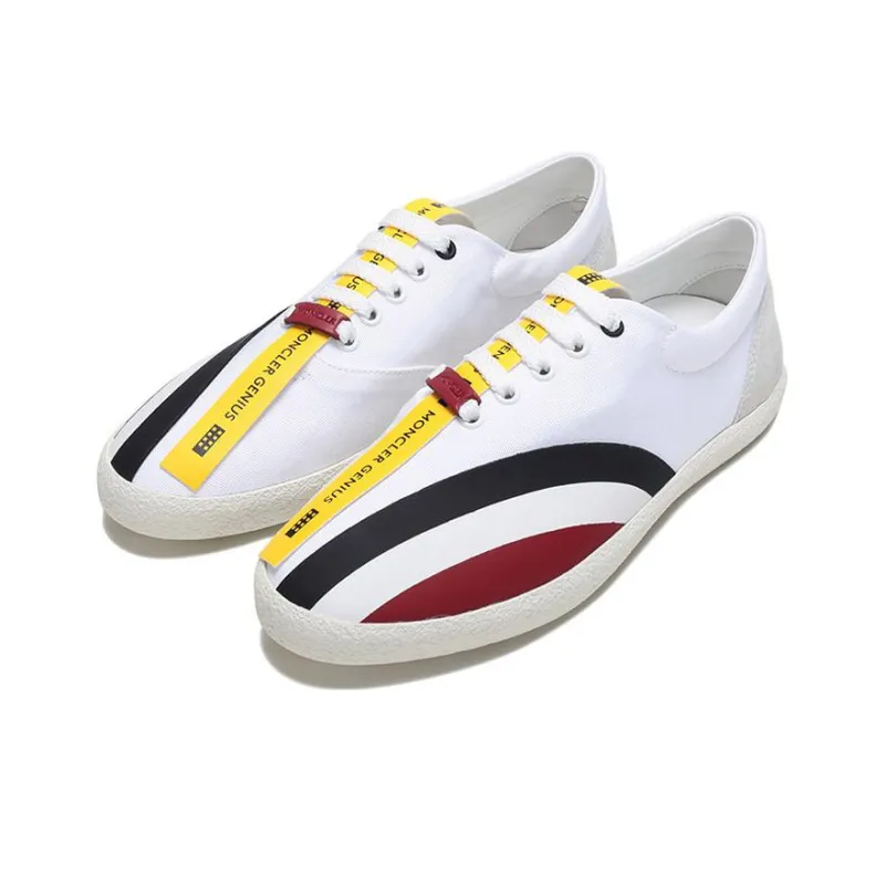 Moncler Stylish Skateboarding Shoes Men's White Red Yellow-2