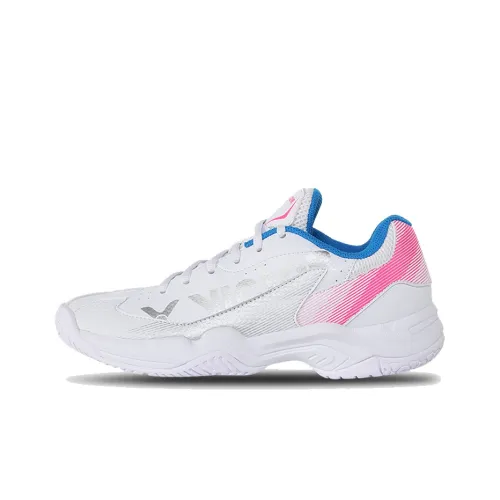 VICTOR Cushioned Slip Resistant Abrasion Resistant Breathable Low Top Badminton Shoes Women's Pearl White
