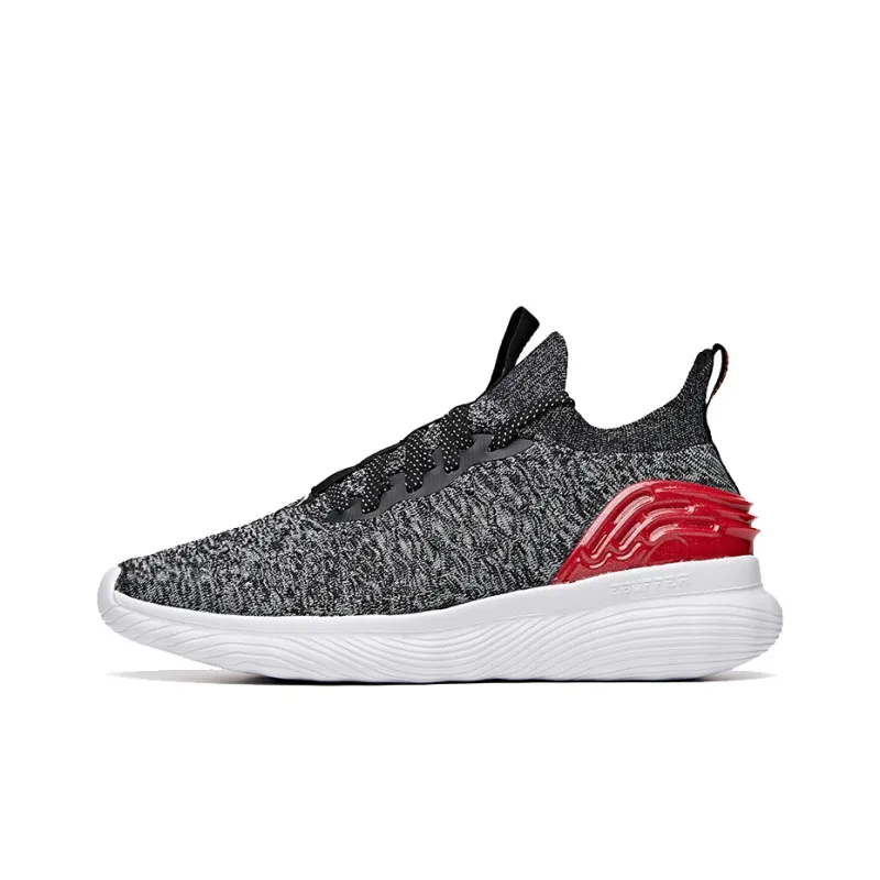 ANTA Training Shoes Men Low-Top Black/Mist Gray/University Red-0