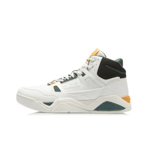 LINING Vintage Basketball Shoes Women's High-Top Off White/Manor Green