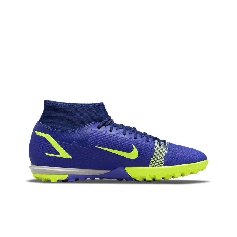 Nike Mercurial Superfly 8 Academy TF Turf High-Top Soccer Shoes Blue-1