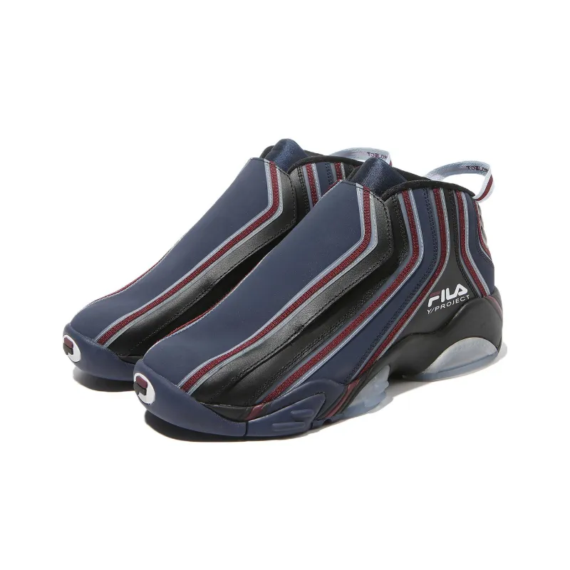 Y/project X FILA Stackhouse 2 Vintage Basketball Shoes Unisex High Top Black/Blue/Red-2
