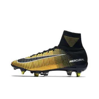 Nike Mercurial Superfly 5 Soccer Shoes Men High Top Black/Yellow
