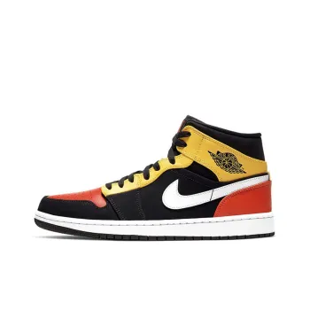 Jordan 1 Mid Black Amarillo Orange