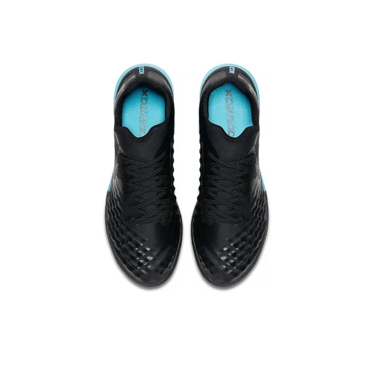 Nike TF Rubber Broken Studs Firm Ground Cushioning Anti-Slip And Wear-Resistant Soccer Shoes Men's Black Blue-3