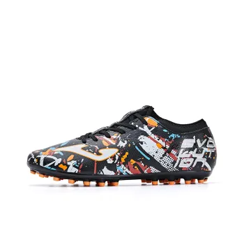 Joma Evolution MG Rubber Short Studs Anti Slip Wear Resistant Soccer Shoes Men's Black Gray