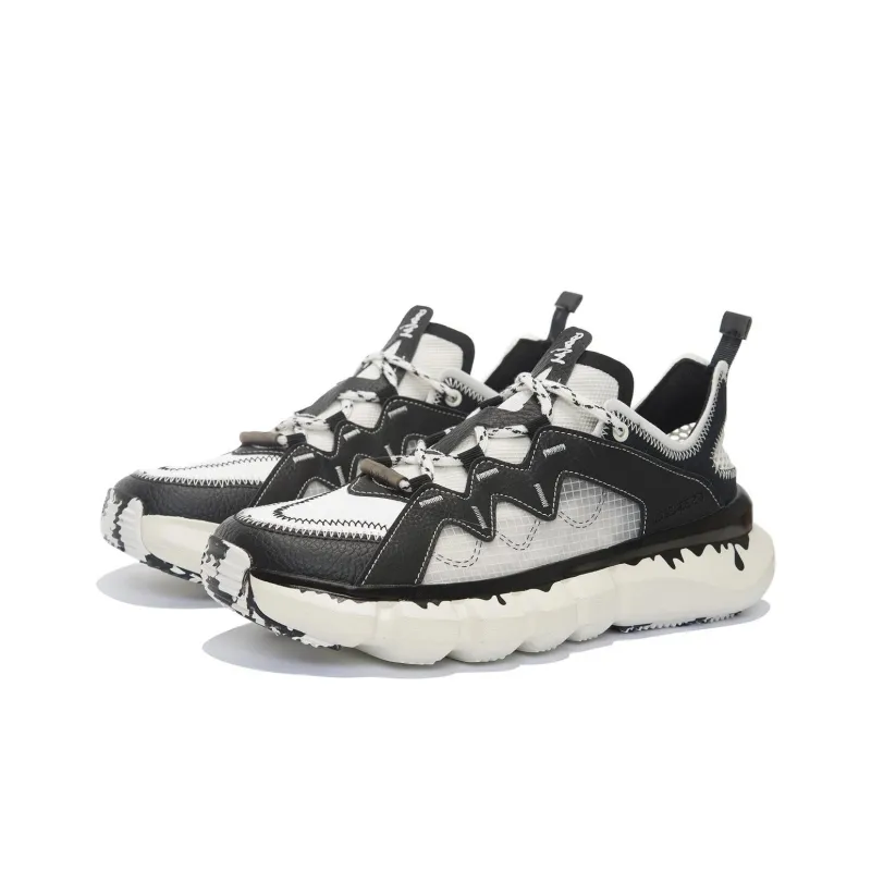 LiNing Enlightenment 2.3 Lite Cushioning Anti Slip And Wear Resistant Low Top Vintage Basketball Shoes White Black-2