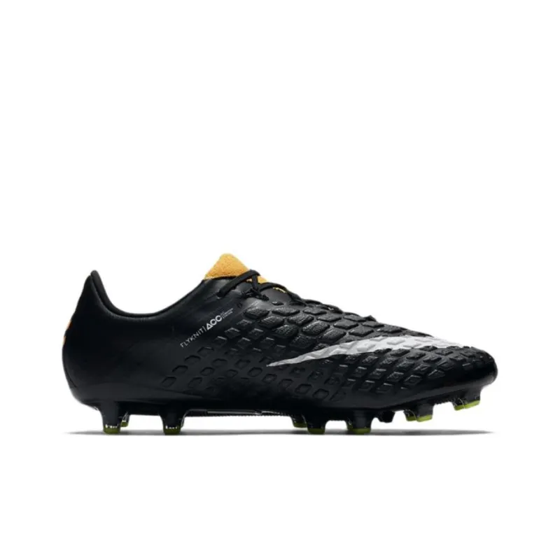 Nike Hypervenom Phantom 3 AG Rubber Short Studs Cushioning Anti-Slip And Wear-Resistant Soccer Shoes Men's Black Yellow-1