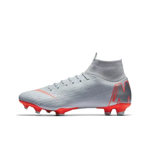 Nike Mercurial Superfly 6 Soccer Shoes Men Mid-Top Gray/Red