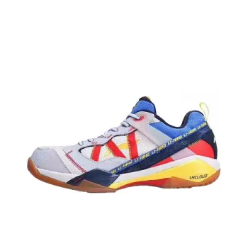 LiNing Gram Enemy Ace Low-Top Badminton Shoes Men's White Blue