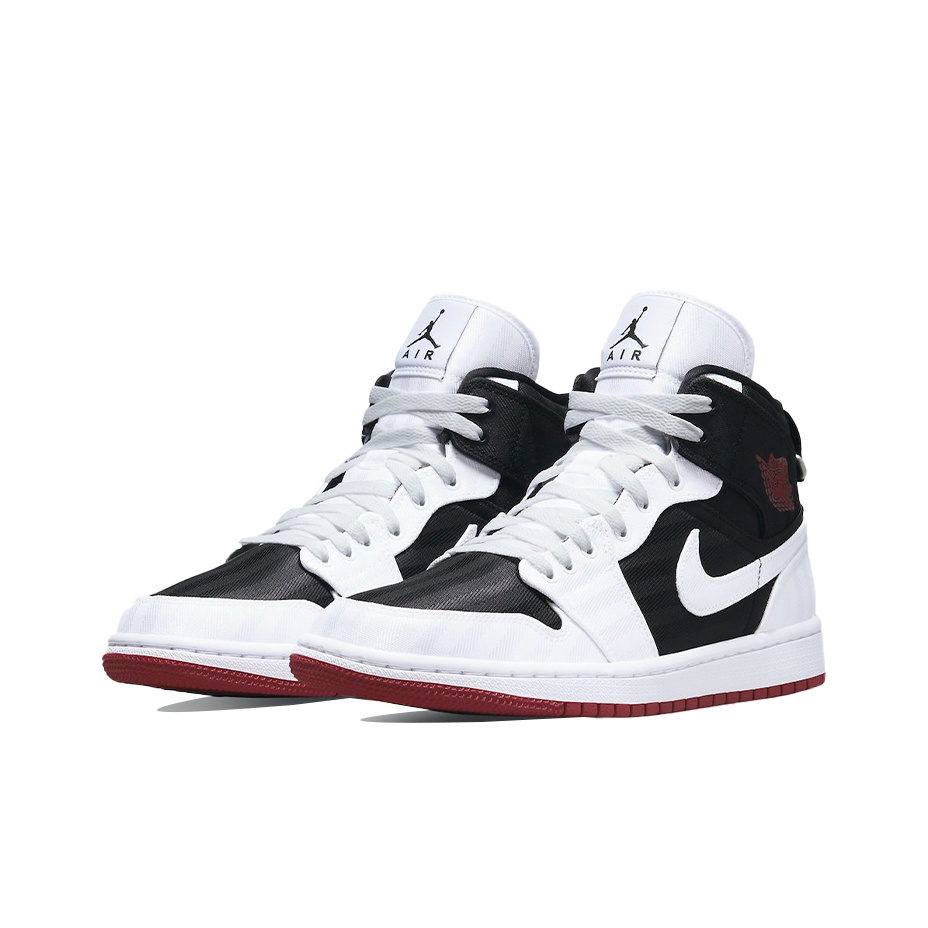 JORDAN 1 Mid Se Utility Canvas White Black Gym Red Women's