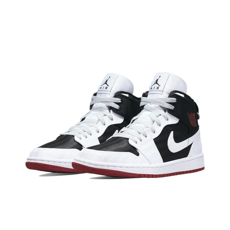 Jordan 1 Mid Se Utility Canvas White Black Gym Red Women's-2