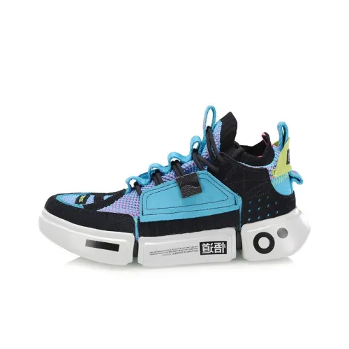 LiNing Essence ACE Vintage Basketball Shoes Women's Mid-Top Black/Blue/Pink