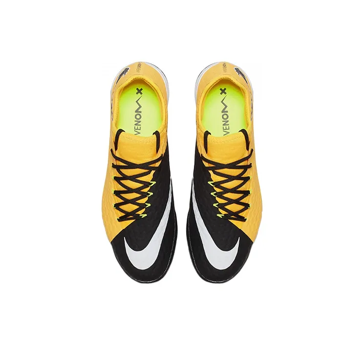 Nike TF Rubber Broken Studs Cushioning Anti Slip And Wear Resistant Soccer Shoes Men's Yellow Black-3
