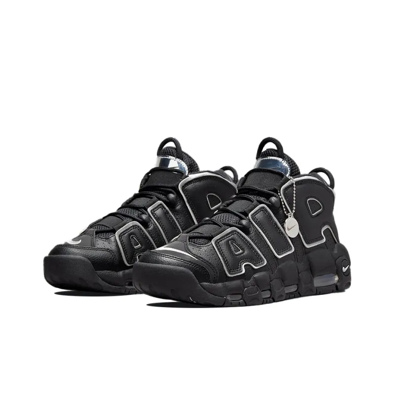 Nike Air More Uptempo Black Silver Women's-2