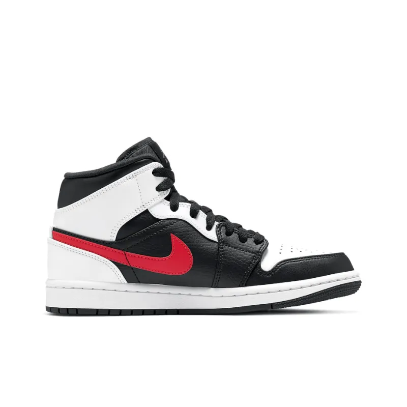 Jordan 1 Mid Black Chile Red White-1