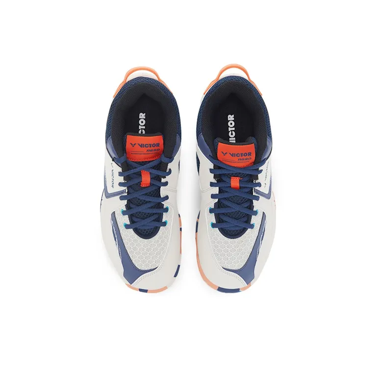 VICTOR Anti Slip Wear Resistant Low Top Badminton Shoes Unisex Khaki Navy Blue-3