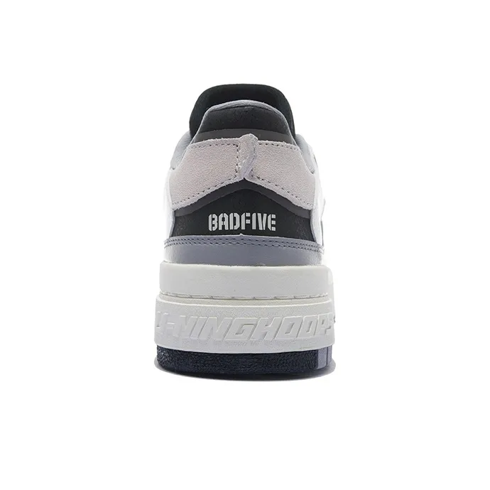 LiNing Rookie Cushioning Anti Slip And Wear Resistant Coverage Support Low Top Vintage Basketball Shoes Gray-3