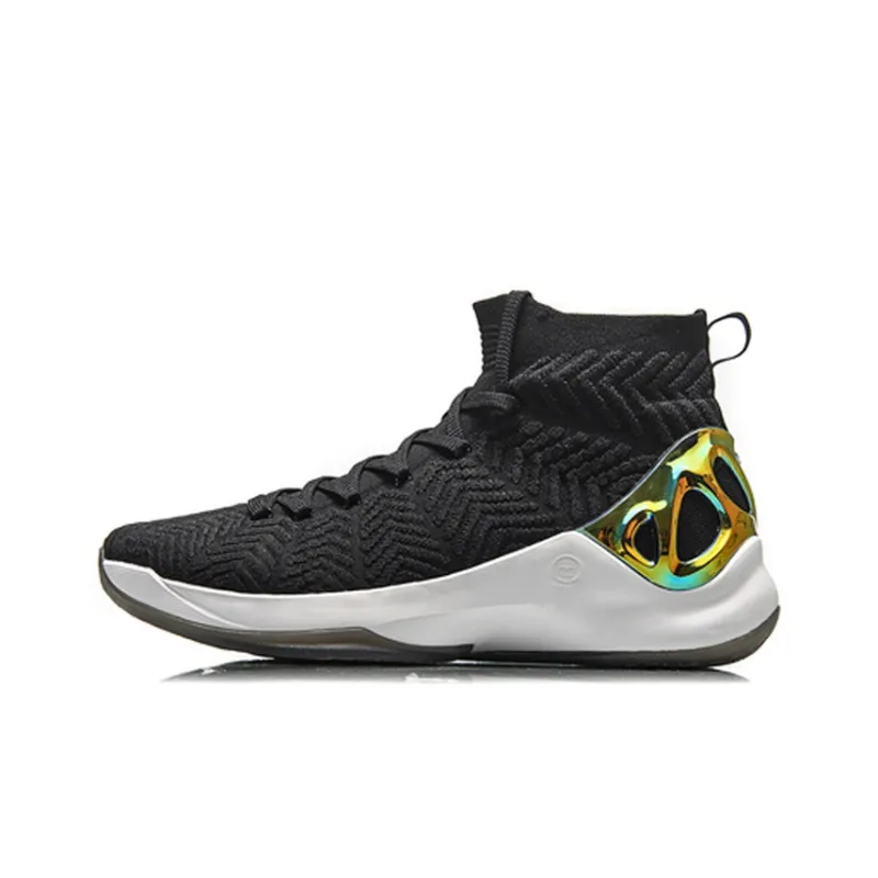 LINING CF Vintage Basketball Shoes Men High-Top Black/White-0