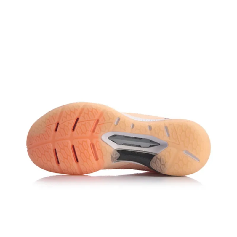 LiNing Cool Shark 2 Cushioning And Breathable Low Top Badminton Shoes Women's Neon Orange Pink-4