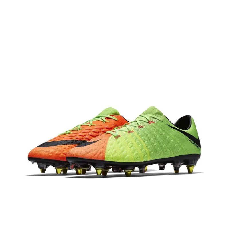 Nike SG Metal Long Studs Cushioning Anti-Slip And Wear-Resistant Soccer Shoes Men's Green Orange-2