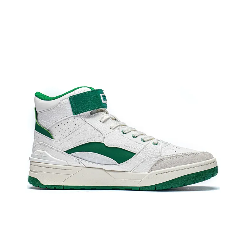 LiNing RSR 101 High Top Vintage Basketball Shoes Men's White Green-1