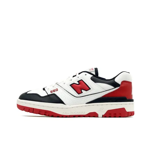 New Balance NB 550 Vintage Basketball Shoes Men Low-Top White/Red/Black