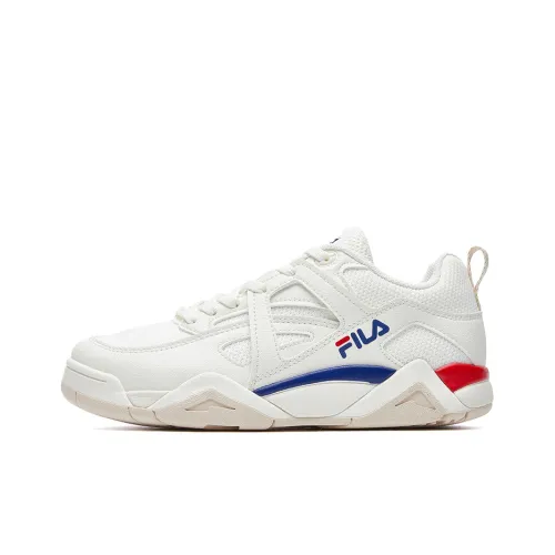 Fila Wmns Cage Knit Low Basketball Shoes White/Blue/Red