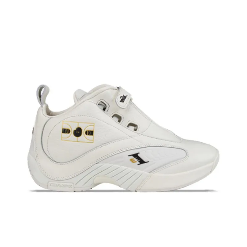 Reebok Answer4 Cushioning Anti Slip And Wear Resistant Vintage Basketball Shoes White-2