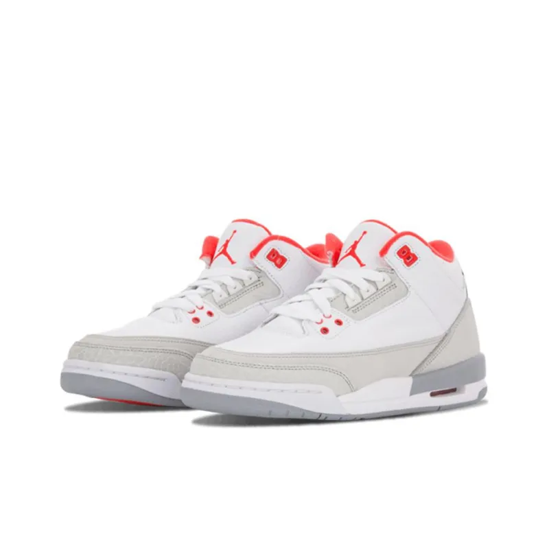 Jordan 3 Retro White Crimson Grey GS-2