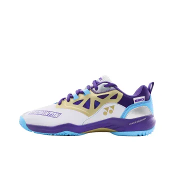 YONEX Cushioning Anti Slip Wear Resistant Breathable Lightweight Coverage Low Top Badminton Shoes Unisex White Purple