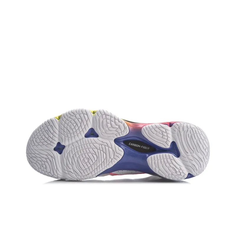 LiNing Chameleon 5th Generation Chameleon Mid-Top Badminton Shoes Unisex White Yellow Red-4