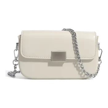 NOMK PU Small Square Bag Tofu Bag Shoulder Bag Mini Women's White Black Pink Yellow