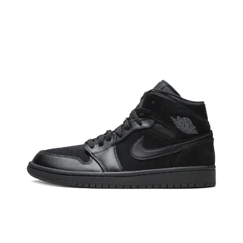 Jordan 1 Mid Triple Black 2018