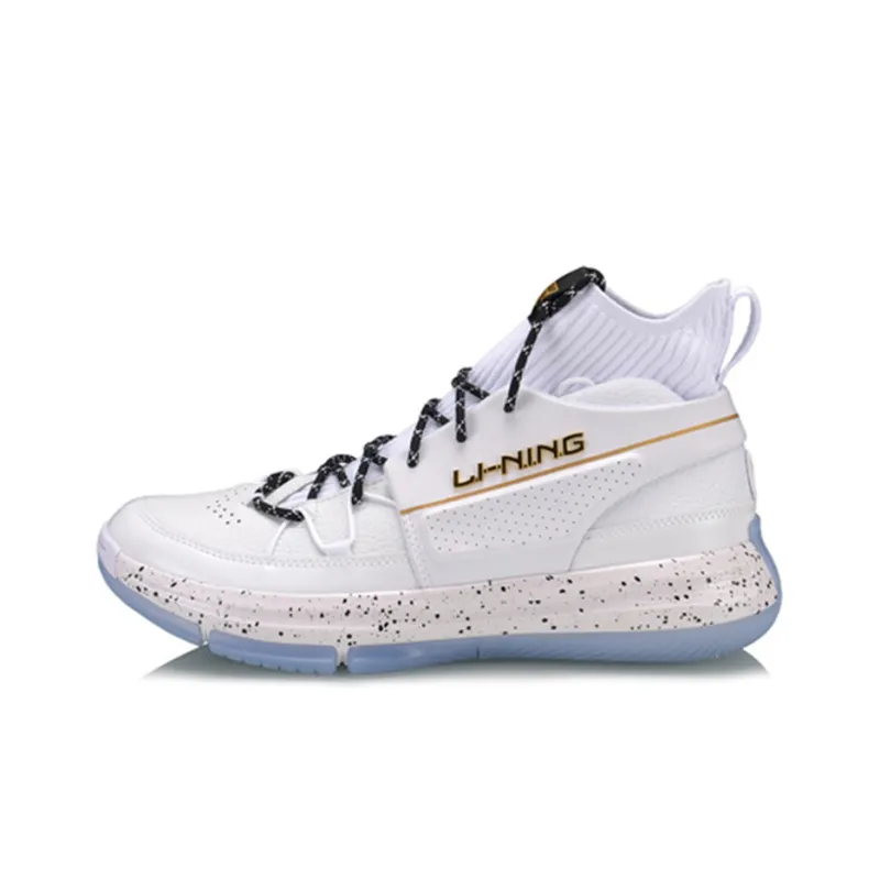 LiNing 937 Rebirth Anti Slip Wear Resistant High Top Vintage Basketball Shoes Standard White-0