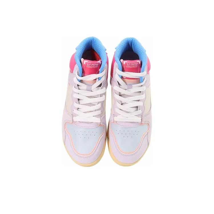 LiNing High-Top Vintage Basketball Shoes Women's Fuchsia-3
