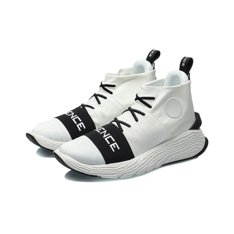 LiNing Essence Way Of Wade Anti Slip Wear Resistant Mid Top Vintage Basketball Shoes Unisex White Black-2