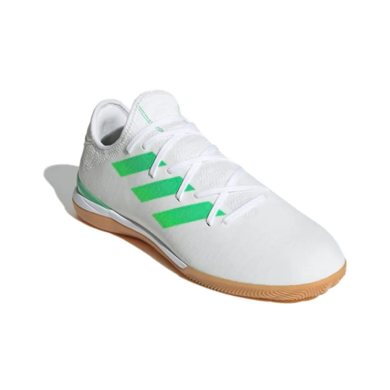 Adidas Gamemode Knit Indoor Boots Slip-Resistant Breathable Soccer Shoes Men's White Green-2