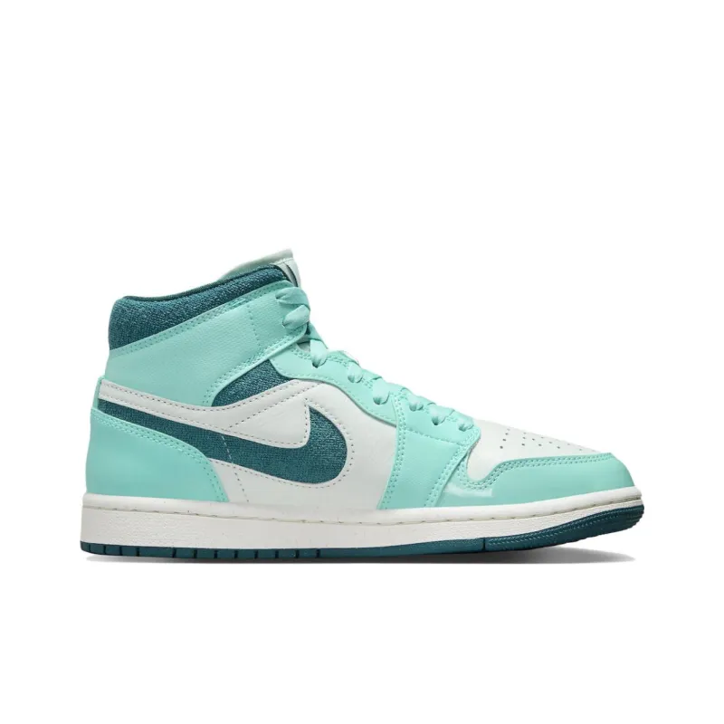 Jordan 1 Mid Chenille Bleached Turquoise Women's-1