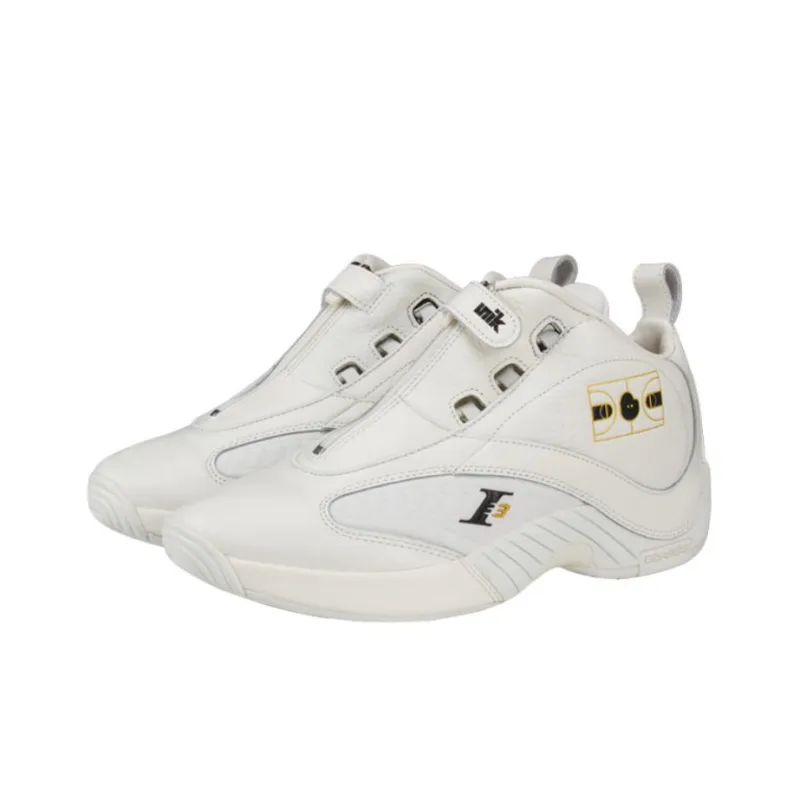 Reebok Answer4 Cushioning Anti Slip And Wear Resistant Vintage Basketball Shoes White-3