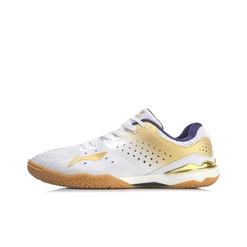 LiNing Kirin Wear-Resistant Slip-Resistant Low-Top Training Shoes Unisex White Gold