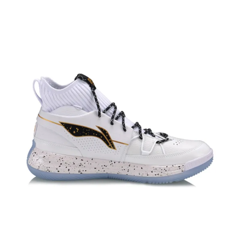 LiNing 937 Rebirth Anti Slip Wear Resistant High Top Vintage Basketball Shoes Standard White-1
