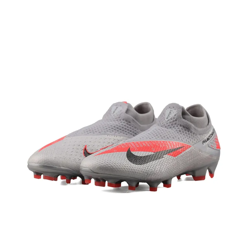 Nike Phantom Vision 2 Elite Df Fg Metallic Grey Crimson-2