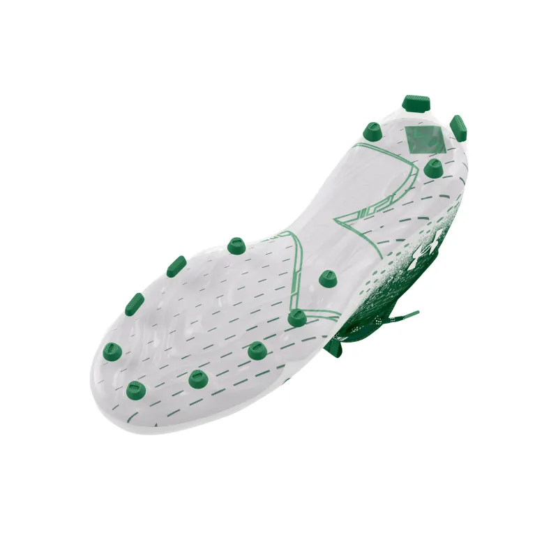 Under Armour FG Firm Ground Slip Resistant, Abrasion Resistant, Breathable Soccer Shoes Men's White Green-3