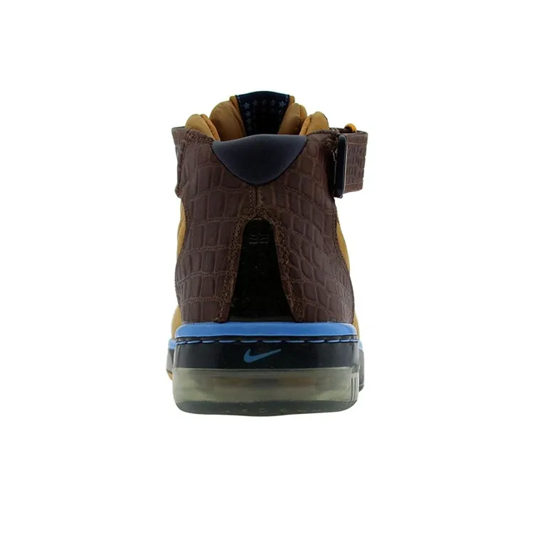 Nike Air Force 25 League Pack Anti Slip Wear Resistant Mid Top Vintage Basketball Shoes Men's Brownish yellow blue-2