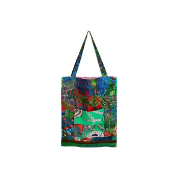 HERMES Silk Tote Bag Shopping Bag Handbag Regular Women's Green/Pink/Brown/Dark Blue/Red/Light Blue