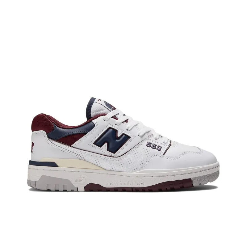 New Balance 550 White Navy Nb Burgundy-1