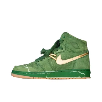Jordan Air Jordan 1 Cushioning Anti Slip And Wear Resistant High Top Vintage Basketball Shoes Men's Green