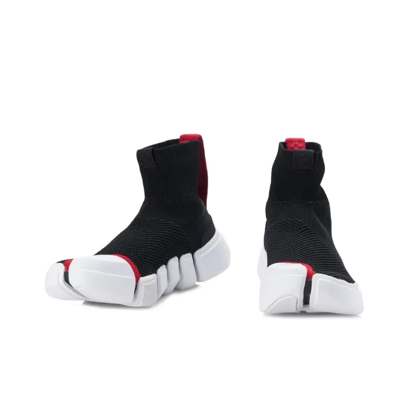 LiNing Essence 2 High Top Vintage Basketball Shoes Men's Black White-2